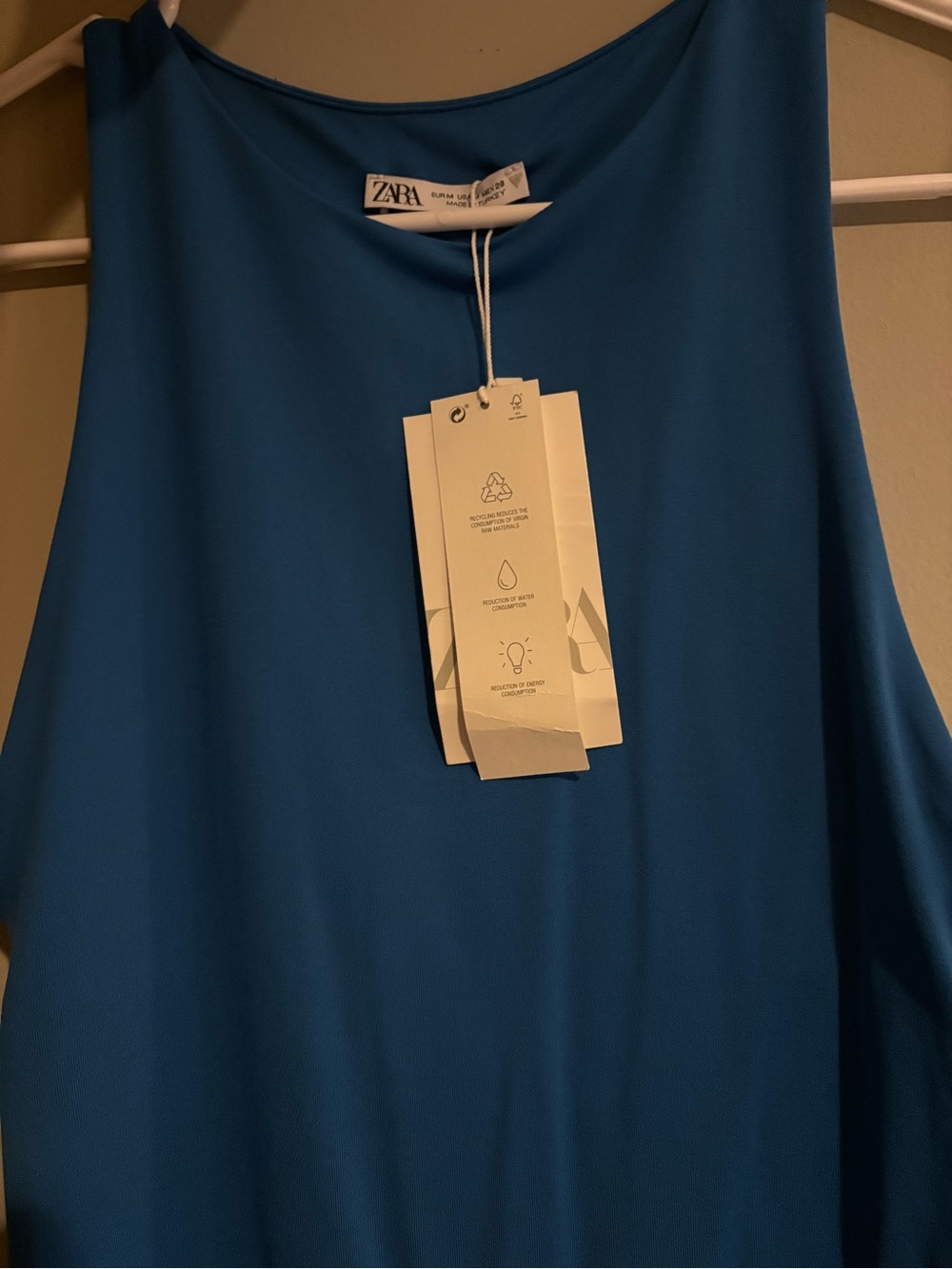 Zara Vibrant Blue Sleeveless Tank Top